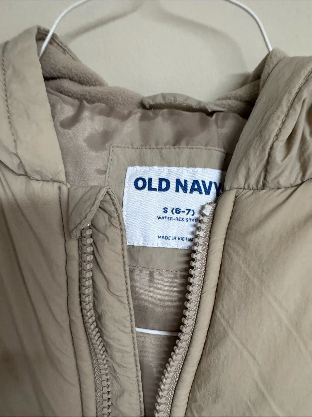 Old Navy Kids Light Beige Hooded Puffer Jacket